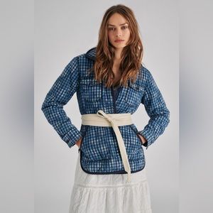 Mallory Gingham quilted shirt jacket